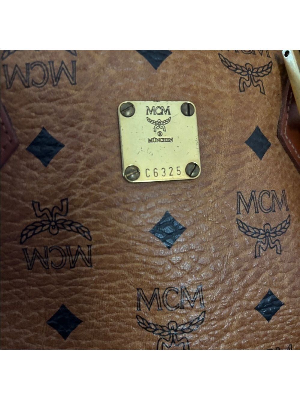 Vintage MCM Cognac Visetos Monogram Boston Bag - Picture 10 of 11